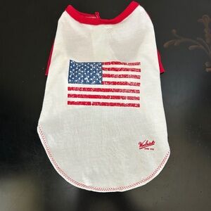 Woolrich dog t-shirt with American Flag. NWOT. Size Small